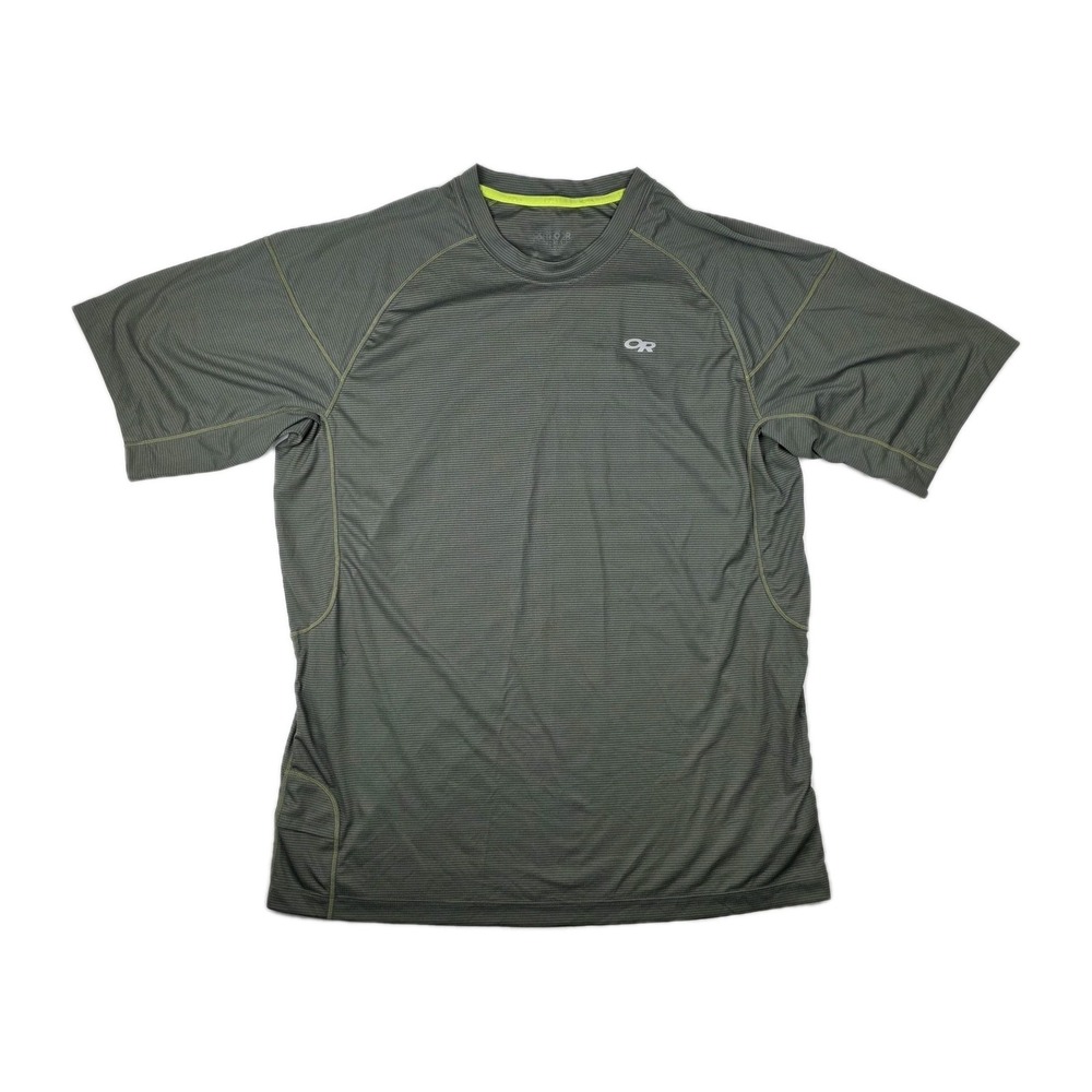Outdoor Research Shirt Mens Large Grey Short Sleeve Tee Hiking Gym Training